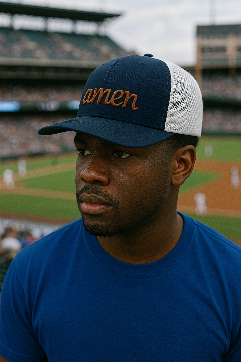 Amen - Navy and White