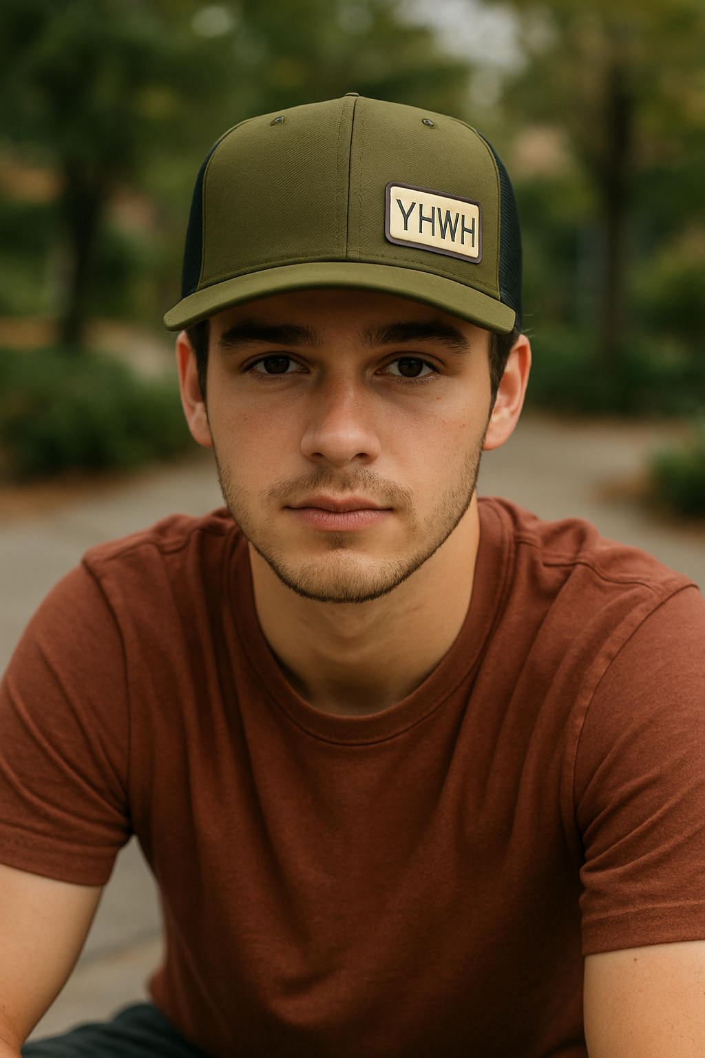 YHWH -  Olive and Black