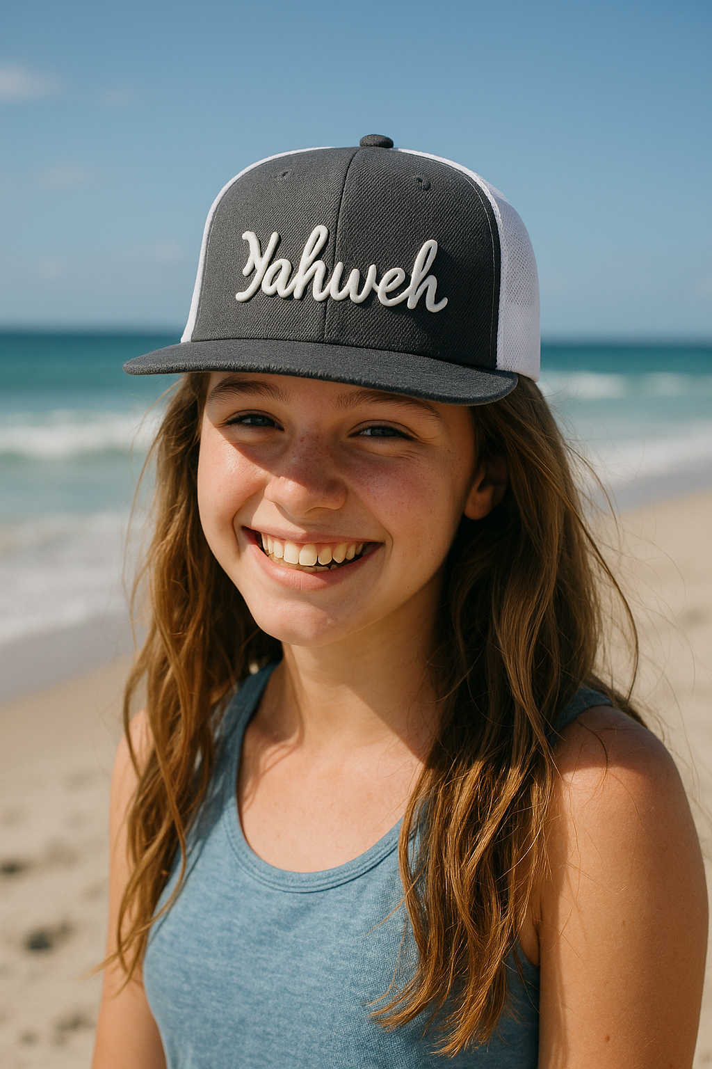 Yahweh -  Dark Heather Grey and White
